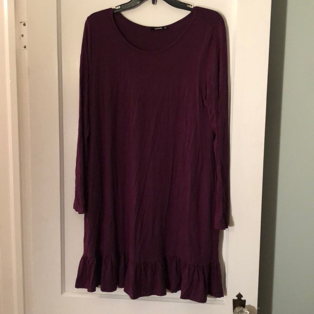 Annabelle long-sleeve ruffle-hem dress